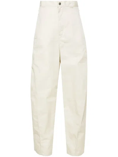 Lemaire 3d Mid-rise Tapered Trousers In 中性色