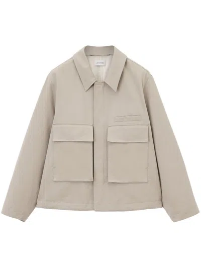 Lemaire 3d Pockets Quilted Jacket In Neutrals