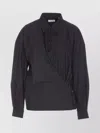 Lemaire 40 Asymmetric Long Sleeves Regular Collar In Black
