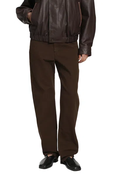 Lemaire Flared 5-pockets Cotton Pant In Brown