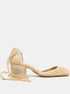 Lemaire Micro Ballerina Leather Pumps In Nude