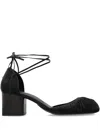 Lemaire 60mm Lace-up Gathered Pumps In Blue