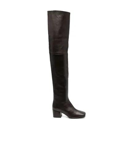 LEMAIRE LEMAIRE SQUARED TOE KNEE-HIGH BOOTS
