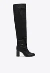 Lemaire 80 Anatomic Over-the-knee Leather Boots In Black