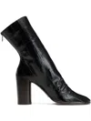 Lemaire 80mm Glove Eel Leather Block-heel Boots In Black