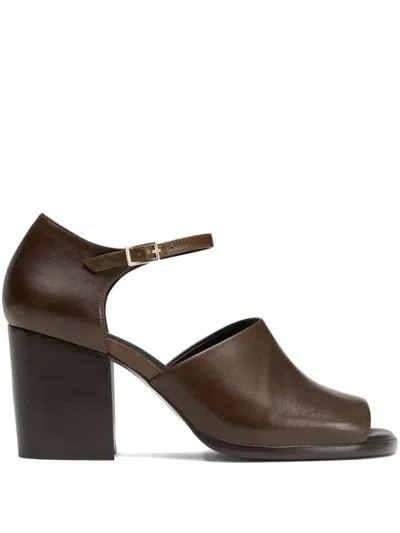 Lemaire 80mm Open-toe Block-heel Sandals In Brown