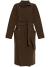 Lemaire Asymmetrical Wool Coat In 褐色