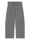 Lemaire Adjustable-waist-strap Jeans In Gray