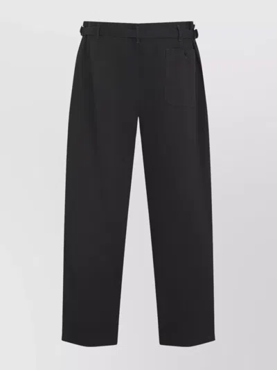 Lemaire Adjustable Waist Trousers Featuring Pockets In Black