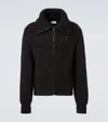 Lemaire Half Zip Sweater In Ribbed Virgin Wool In Black