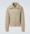 Lemaire Alpaca And Yak Wool Zip-up Cardigan In Gold