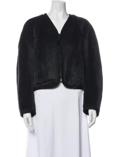 Pre-owned Lemaire Alpaca Fur Jacket In Black