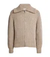 Lemaire Alpaca-yak Zip-up Cardigan In Neutral