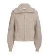 Lemaire Oversized Ribbed Alpaca And Yak Hair-blend Cardigan In Neutral