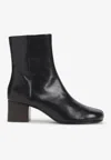 Lemaire Ankle Boots With Polished Calf Leather In Black