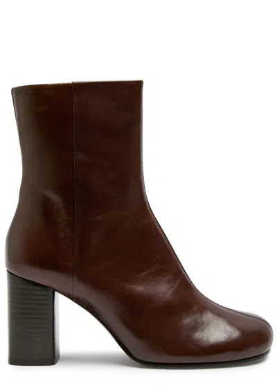 Lemaire Anatomic 80 Leather Boots In Burgundy