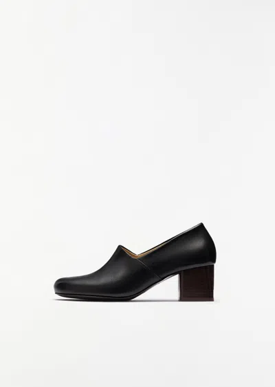 Lemaire Anatomic Pump 55 Leather Loafer Pumps In Bk999 Black