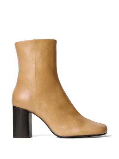 Lemaire Anatomic Stitching Leather Boots In Neutral