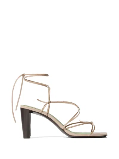 Lemaire Ankle-tie High Sandals In Brown
