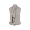 Lemaire Anthracite Light Taupe Wool Asymmetrical Sleeveless Cardigan In Gray