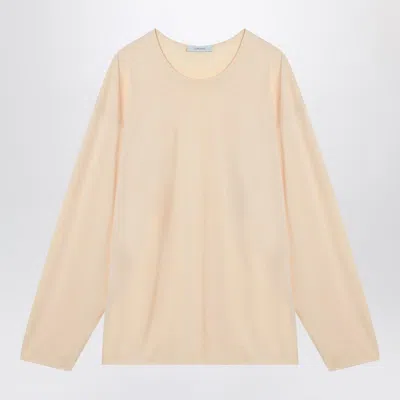 Lemaire Apricot Cotton Jumper Men In White
