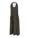 Lemaire Waist Belt Halter Neck Midi Dress In Brown