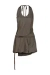 Lemaire Halterneck Wrap Top Asymmetric Hem In Gray