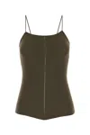 Lemaire Army Green Viscose Blend Tank Top In Green