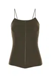 Lemaire Army Green Viscose Blend Tank Top In Green