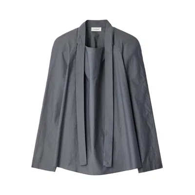 Pre-owned Lemaire Ascot Blouse 'steel' | Grey | Women's Size 34