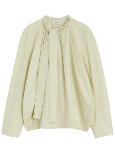 Lemaire Ascot Blouse In Grayish Yellow