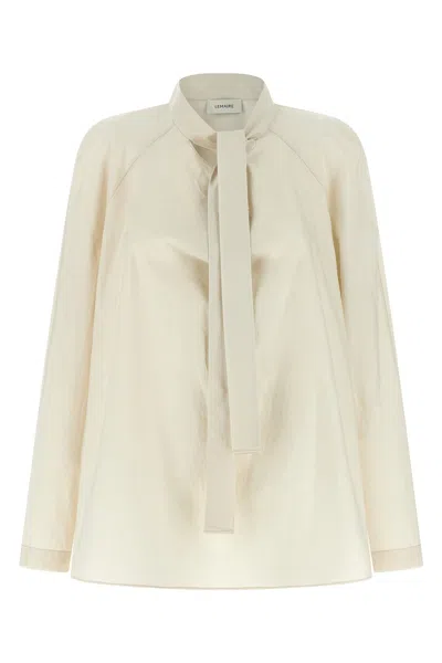 Lemaire Ascot Cotton And Silk-blend Shirt In Neutral