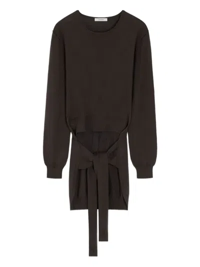 Lemaire Asymmetric Belted Top In Brown