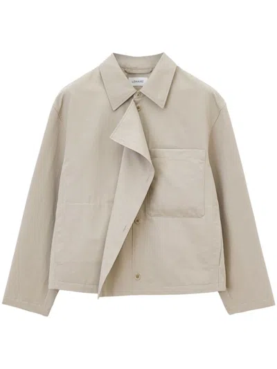 Lemaire Asymmetric Box Jacket In Neutrals