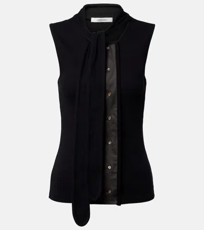 Lemaire Asymmetric Cotton And Linen Top In Black