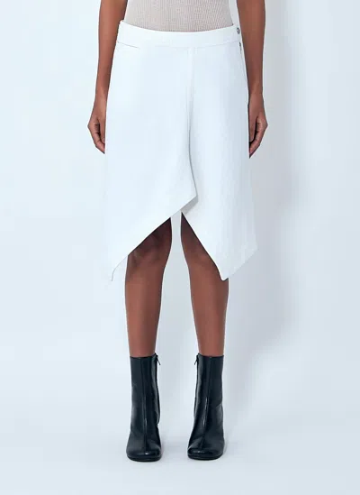 Lemaire Asymmetric Denim Skirt In White