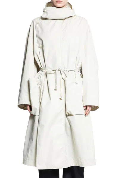 Lemaire Asymmetric Designed Hooded Coat In Grey