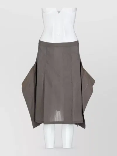 Lemaire Asymmetric Draped Skirt In Gray