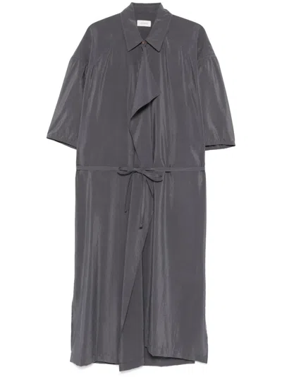 Lemaire Asymmetric Maxi Dress In Grey