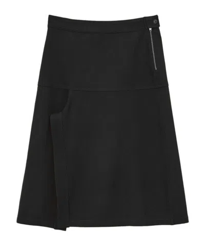 Lemaire Asymmetric Midi Skirt In Black