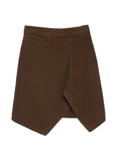 Lemaire Asymmetric Skirt In Brown