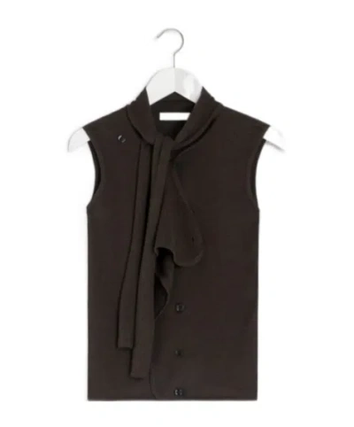 LEMAIRE ASYMMETRIC SLEEVELESS CARDIGAN