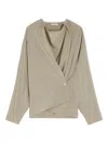 Lemaire Twisted Draped Blouse In Green