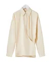 Lemaire Asymmetric Wrap-front Shirt In Nude