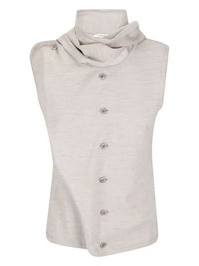 Lemaire Asymmetrical Cardigan In White