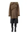 Lemaire Asymmetric Shearling Coat In Black