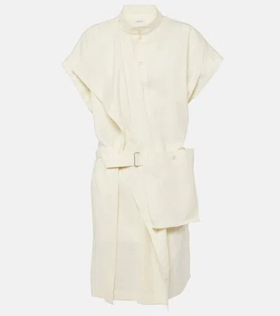 Lemaire Asymmetrical Cotton-blend Minidress In Yellow