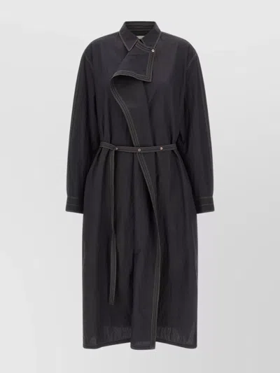 LEMAIRE ASYMMETRICAL DRESS WITH LONG SLEEVES AND BELT