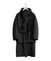 Lemaire Asymmetrical Hooded Windbreaker In Black