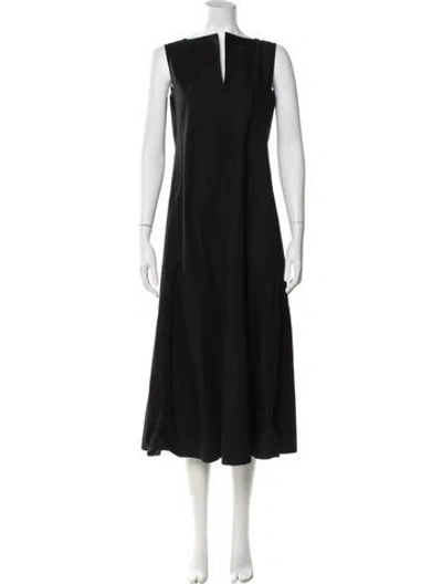 Pre-owned Lemaire Asymmetrical Long Dress In Black